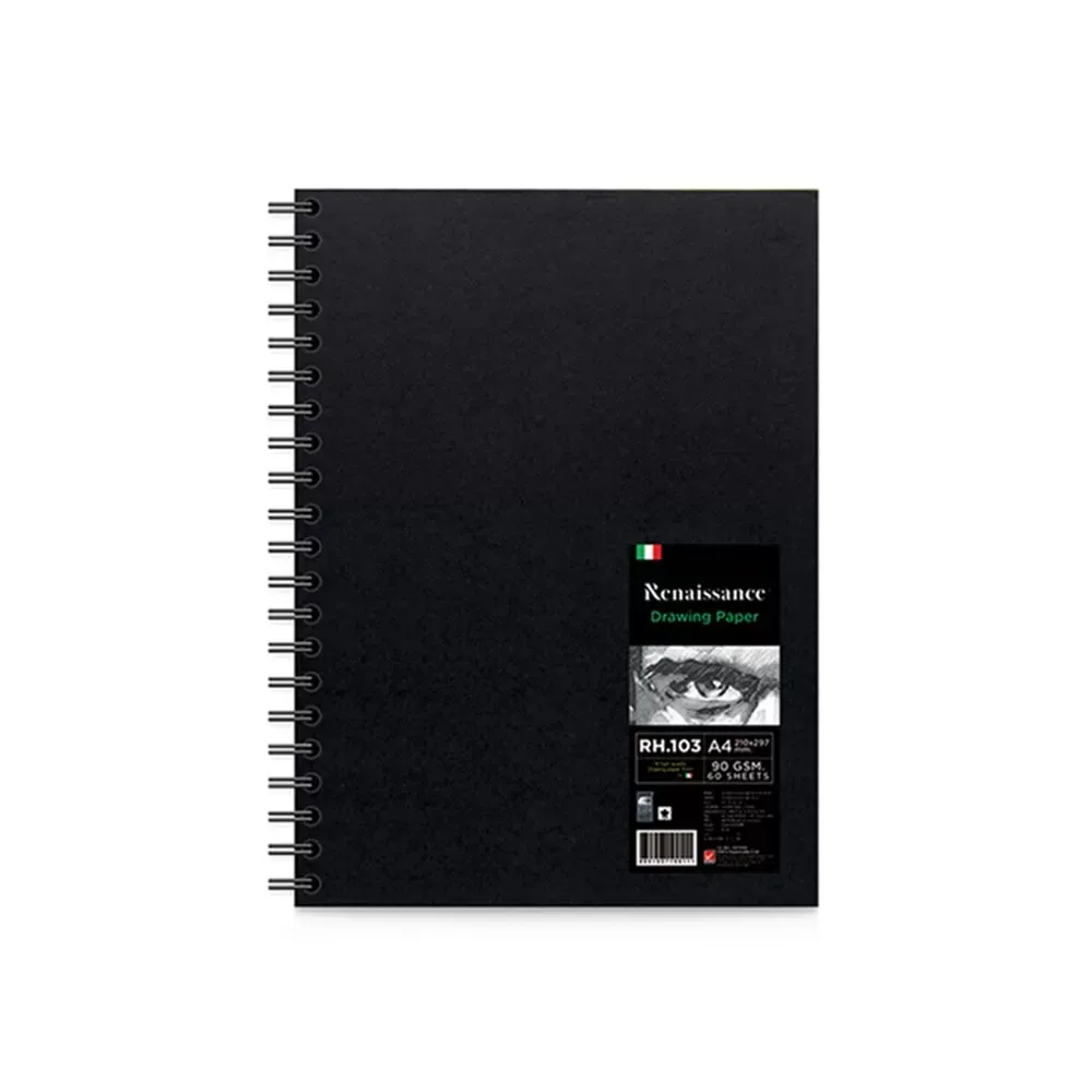 Kovakantinen piirustuslehtiö A4, 90 g